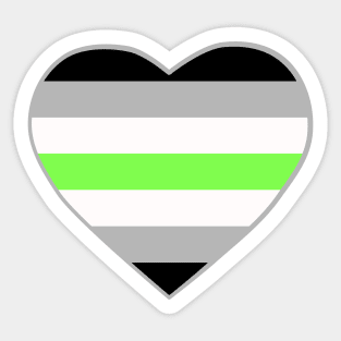 Pride Flag Heart Agender Sticker